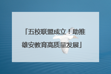 五校联盟成立！助推雄安教育高质量发展