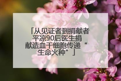 从见证者到捐献者 平凉90后医生捐献造血干细胞传递“生命火种”