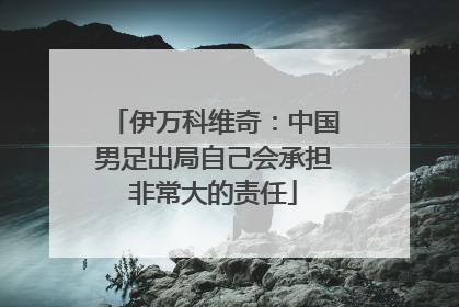 伊万科维奇：中国男足出局自己会承担非常大的责任