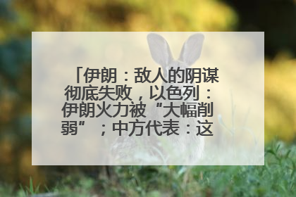 伊朗：敌人的阴谋彻底失败，以色列：伊朗火力被“大幅削弱”；中方代表：这次不能再有欺骗