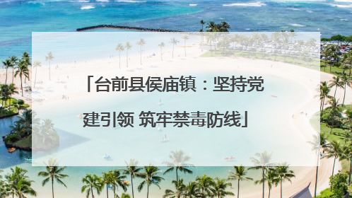 台前县侯庙镇：坚持党建引领 筑牢禁毒防线