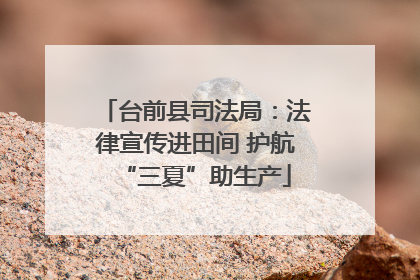 台前县司法局：法律宣传进田间 护航“三夏”助生产