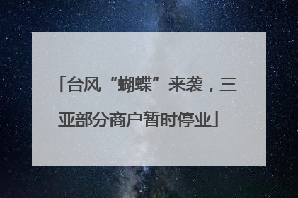 台风“蝴蝶”来袭，三亚部分商户暂时停业