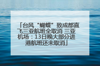 台风“蝴蝶”致成都直飞三亚航班全取消 三亚机场：13日晚大部分进港航班还未取消