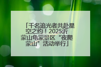 千名追光者共赴星空之约！2025沂蒙山龟蒙景区“夜爬蒙山”活动举行