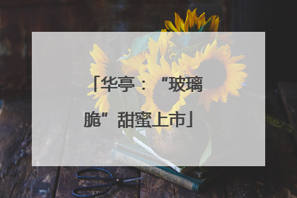 华亭：“玻璃脆”甜蜜上市