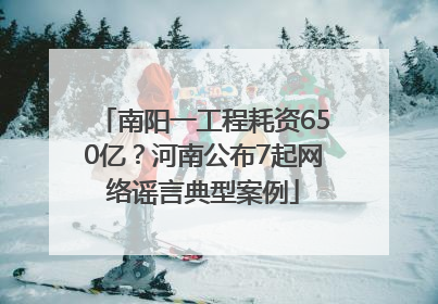 南阳一工程耗资650亿？河南公布7起网络谣言典型案例