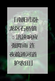 南阳市卧龙区石桥镇：迅速响应强降雨 连夜疏通河道护农田