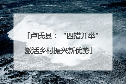 卢氏县：“四措并举”激活乡村振兴新优势