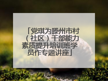 党琪为滕州市村（社区）干部能力素质提升培训班学员作专题讲座