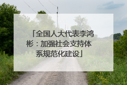 全国人大代表李鸿彬：加强社会支持体系规范化建设