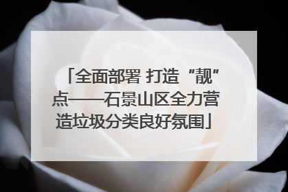 全面部署 打造“靓” 点——石景山区全力营造垃圾分类良好氛围