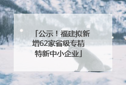 公示！福建拟新增62家省级专精特新中小企业