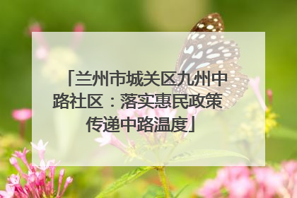 兰州市城关区九州中路社区：落实惠民政策 传递中路温度