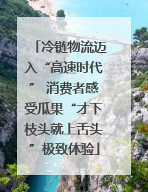 冷链物流迈入“高速时代” 消费者感受瓜果“才下枝头就上舌头”极致体验