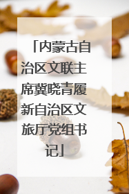 内蒙古自治区文联主席冀晓青履新自治区文旅厅党组书记