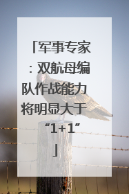 军事专家：双航母编队作战能力将明显大于“1+1”