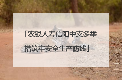 农银人寿信阳中支多举措筑牢安全生产防线