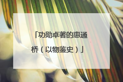 功勋卓著的惠通桥（以物鉴史）