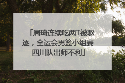 周琦连续吃两T被驱逐，全运会男篮小组赛四川队出师不利