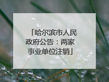 哈尔滨市人民政府公告：两家事业单位注销
