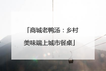 商城老鸭汤：乡村美味端上城市餐桌