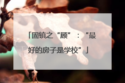 固镇之“顾”：“最好的房子是学校”