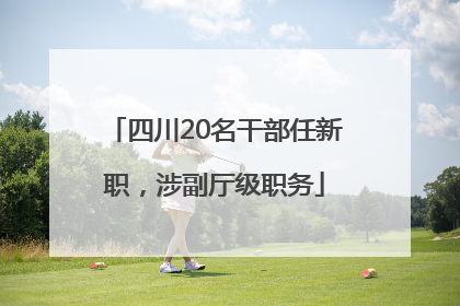 四川20名干部任新职，涉副厅级职务