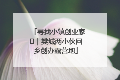 寻找小镇创业家㊳｜樊城两小伙回乡创办露营地