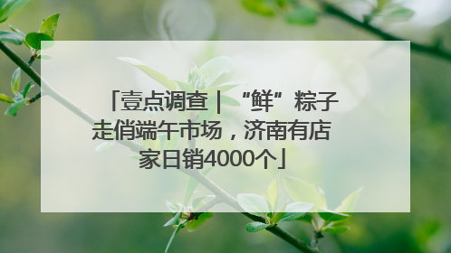 壹点调查｜“鲜”粽子走俏端午市场，济南有店家日销4000个