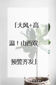 大风+高温！山西双预警齐发