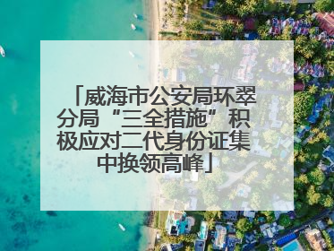 威海市公安局环翠分局“三全措施”积极应对二代身份证集中换领高峰