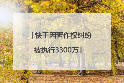 快手因著作权纠纷被执行3300万