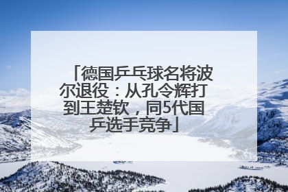 德国乒乓球名将波尔退役：从孔令辉打到王楚钦，同5代国乒选手竞争
