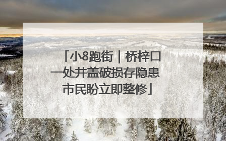 小8跑街｜桥梓口一处井盖破损存隐患 市民盼立即整修