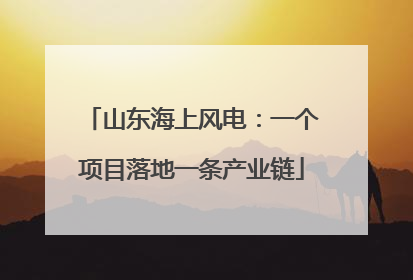 山东海上风电：一个项目落地一条产业链