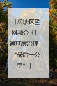岳塘区警网融合 打通基层治理“最后一公里”