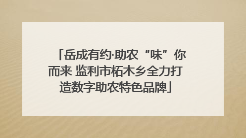 岳成有约·助农“味”你而来 监利市柘木乡全力打造数字助农特色品牌