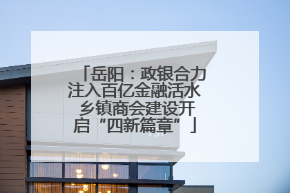 岳阳：政银合力注入百亿金融活水 乡镇商会建设开启“四新篇章”