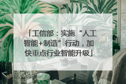 工信部：实施“人工智能+制造”行动，加快重点行业智能升级