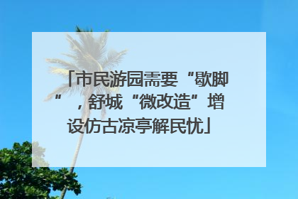 市民游园需要“歇脚”，舒城“微改造”增设仿古凉亭解民忧