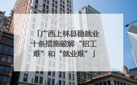 广西上林县稳就业十条措施破解“招工难”和“就业难”