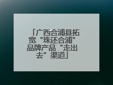 广西合浦县拓宽“珠还合浦”品牌产品“走出去”渠道