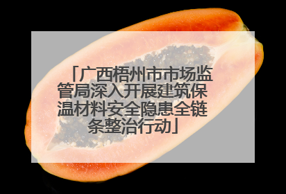 广西梧州市市场监管局深入开展建筑保温材料安全隐患全链条整治行动