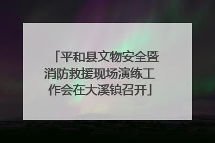 平和县文物安全暨消防救援现场演练工作会在大溪镇召开
