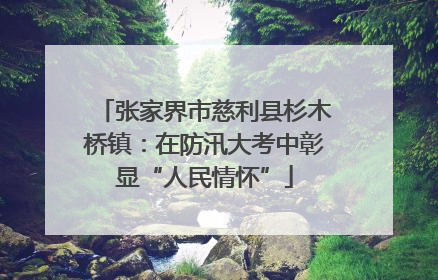 张家界市慈利县杉木桥镇：在防汛大考中彰显“人民情怀”