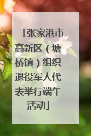 张家港市高新区（塘桥镇）组织退役军人代表举行端午活动
