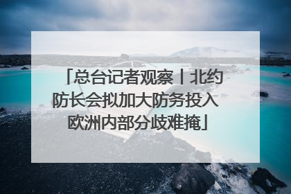 总台记者观察丨北约防长会拟加大防务投入 欧洲内部分歧难掩
