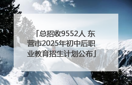 总招收9552人 东营市2025年初中后职业教育招生计划公布