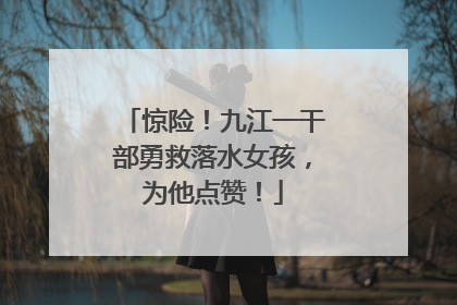 惊险！九江一干部勇救落水女孩，为他点赞！